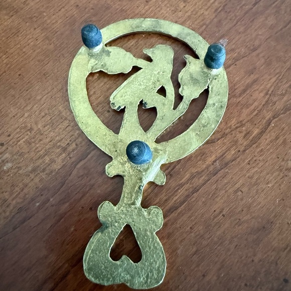 Vintage Gold Trivets Floral Bird Heart Cottagecore Country - Picture 5 of 10